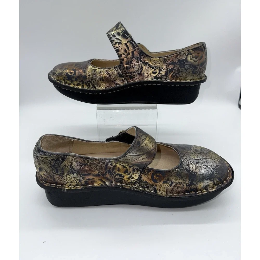 ALEGRIA Women's Shoes Paloma Mary Jane Paisley Leather Size US 7 / 7.5